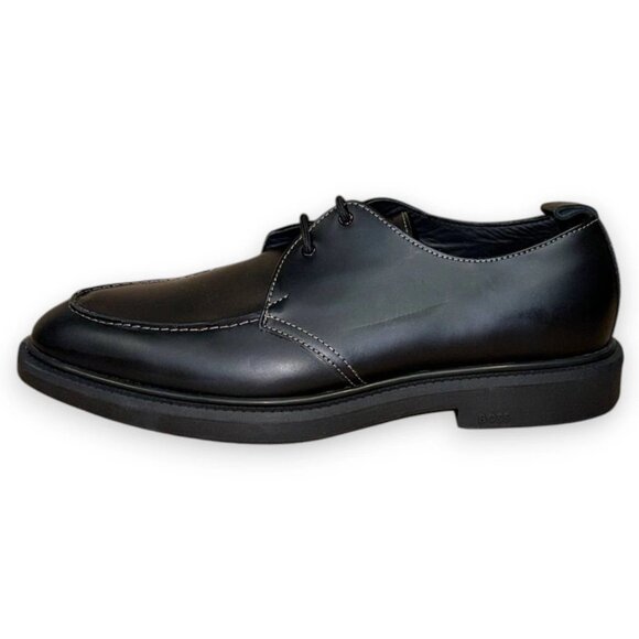 BOSS Larry Men's Black Leather Derby Shoes US 9 (UK 8 EU 42) MSRP $199 - Picture 2 of 4